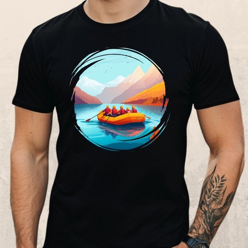 Shirt herren rafting boot - t-shirt,