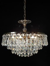 Sehr Hochwertiger Palme Messing Bleikristall Kronleuchter, Lüster 6 Flammig