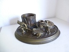 Raucherset Bildhauer Dekorative Bronze Figur Tisch Skulptur Zwerge karre ziehend