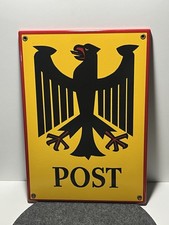 vintage Emailschild Post Bundespost Postamt  42 x 30 cm Bundesadler TOP Zustand