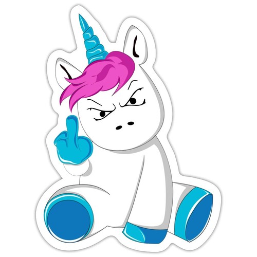 Einhorn wütend stinkefinger - wütend,