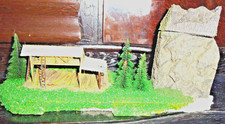 FALLER ? H0 1:87 LANDSCHAFT  Unterstand Holz WALD Tannen Felsenwand Fertigmodell