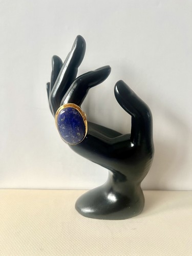 Ring lapislazuli vergoldet - &,