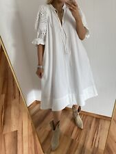 ❤️H&M NEU WEISS STICKEREI KLEID MIDI MAXI BAUMWOLLE BOHO BOHEMIAN