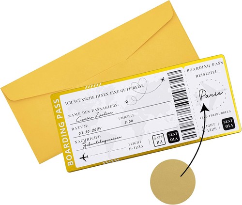 Goldenes ticket reisegutschein - goldenes,