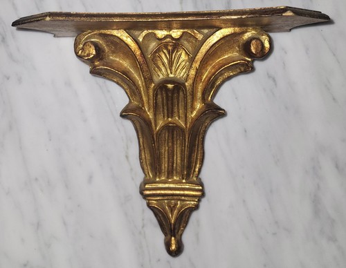 Wandkonsole holz golddekor - wandkonsole,