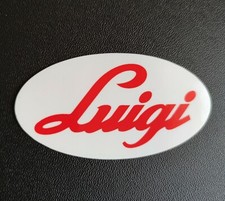 FIAT 500 Luigi, Auto-Aufkleber , Sticker, Tuning 10 x 5.3cm OVAL, Rot / Weiss