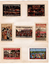 7 alte Reklamemarken vom Parkfest in Ludwigshafen 1913