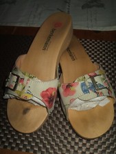 Berkemann Holz Klepper Zoccoli Holz Pantoletten Sandaletten Clogs Mules 41 TOP