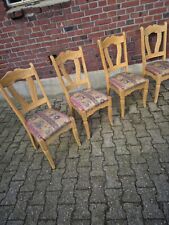 1 / 4 Stuhl Esszimmerstuhl Lehnstuhl Eiche massiv Rauhporig Federkern bunt Stoff