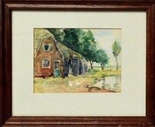 Altes Aquarell Landschaft