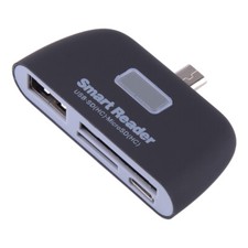 4 in1 OTG/TF/SD Smart Kartenleser Card Adapter mit Micro USB Ladeanschluss g