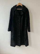 Pelzmantel Persianer Mantel Größe 40 42 L Schwarz Vintage Lang Echtpelz