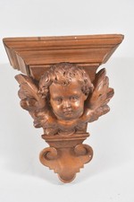 C26D13- Holz Konsole mit geflügeltem Engelskopf 
