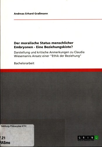 Der moralische status - moralische,