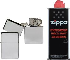 Benzin Sturmfeuerzeug chrom poliert  + Zippo-Feuerzeugbenzin 125 ml   