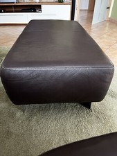 Ledercouchgarnitur, gebraucht, Eckgarnitur, braun, 280 x 240 cm, Hocker XL