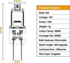 1-100PCS G4 5W 10W 20W Halogen