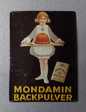 Werbeschild Mondamin Backpulver, altes Blechschild, geprägt