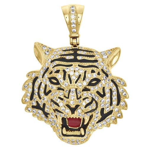 10k gelbgold tigerkopf rund - 10k,