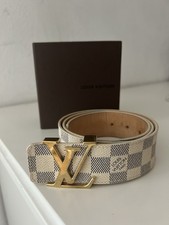 Louis Vuitton Initiales Gürtel Damier Azur 85 / 34 mit Box original Belt Unisex