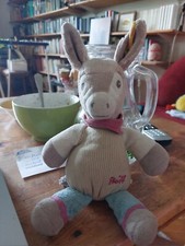 Steiff Ese alt Issy hellbraun beige blau rote Beine rotes Halstuch