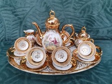 Mokkaservice für 6 Personen, BAVARIA Schumann Arzberg, vergoldet 24 Karat
