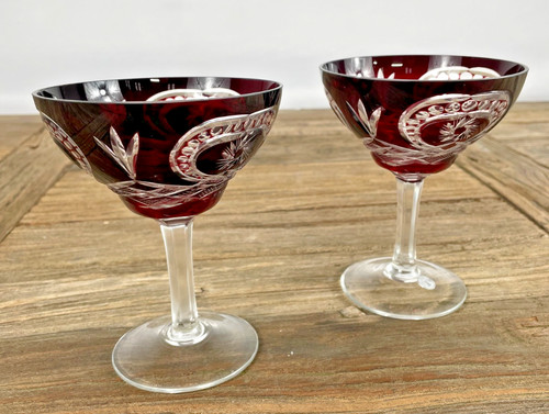 Sektkelche rubinrot - 2x,