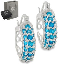 Echter blauer Apatit Creolen