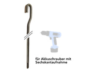 Markisenkurbel elektrisch 37cm lang, für Akkuschrauber, Edelstahl, V2A, Markise