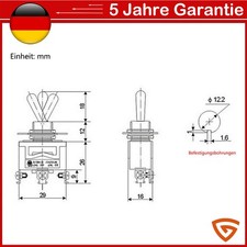 10Stk Kippschalter 2 Pin 12V