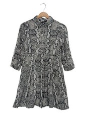ZARA Damen Blusenkleid 38; M Grau Schlangenmuster Modisch