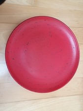 Teller rund rot 40cm Schale Tablett Holz Dekoration Untersetzer