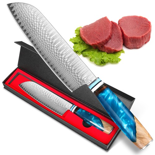 Damast santoku messer - damast, santoku-messer
