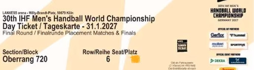 Tickets handball finale - tickets, wm