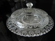 Butterglocke oder Margarine Art Dèco Pressglas Kuh Motive