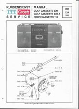 ITT/Graetz Original Service Manual für Golf Cassette 230 / A Profi cassette 110