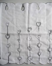 Bistrogardine Scheibengardine Kurzgardine 150 x 40cm weiß schwarz Herzen Vorhang