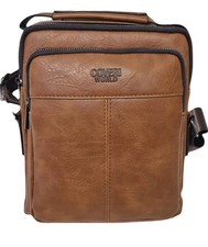 Herren Leder Handtasche Schultertasche groß Coveri World schwarz, braun