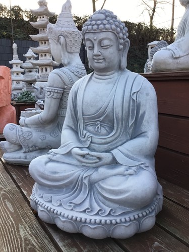 Steinfigur buddha steinguss - steinfigur,