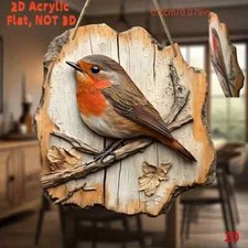 Rotkehlchen Holz Wand-Bild