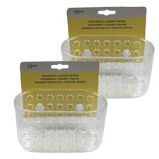 Duschablage Duschkorb 2 Stück mit Saugnapf Ablage Set Dusche Bad Küche Camping