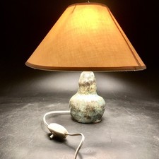 Tischlampe Keramik getöpfert Handarbeit Mid Century Lampe Fat Lava 1970er Unikat