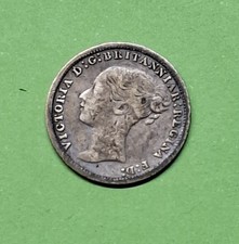Großbritannien - 3 Pence 1879 silber glatter Rand s-ss - Victoria