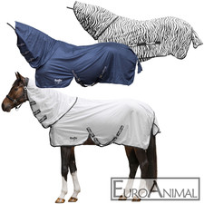 Fliegendecke Fliegenschutz Pferdedecke Weidedecke 105-165cm Zebra; UV-beständig