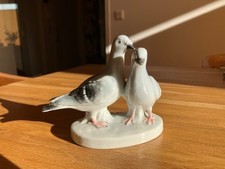 Tauben Paar von Gräfenthal, Carl Scheidig 1906-1935, Vitrinenstück selten! antik