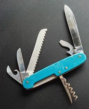 GML LEEGEBRUCH VINTAGE POCKET KNIVE TASCHENMESSER KUNSTSTOFF TÜRKIS