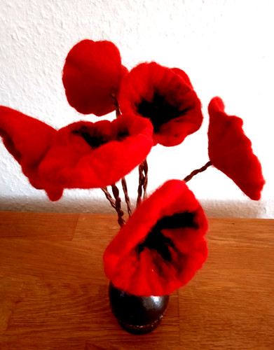 Filz mohnblume hand made - filz,