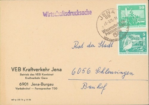 Briefumschlag burgau jena - burgau, in