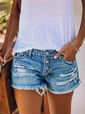 Damen Destroyed Ripped Shorts